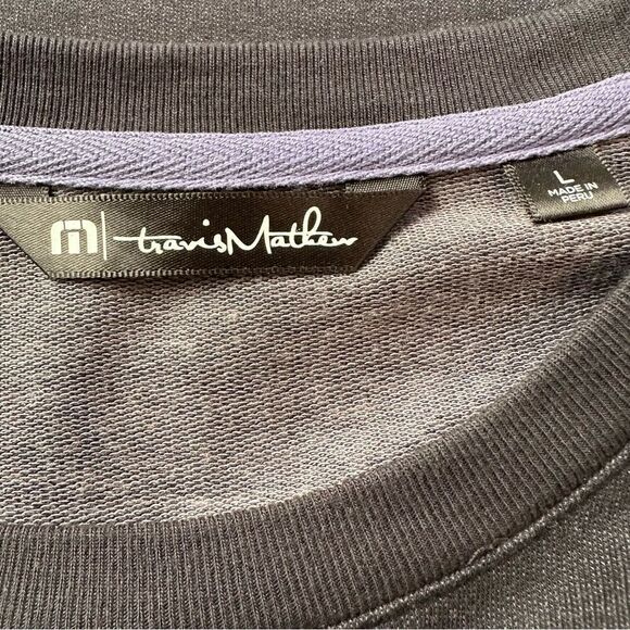 Travis Mathew‎ Black with Purple Trim Long Sleeve Top Size Large - Picture 2 of 7